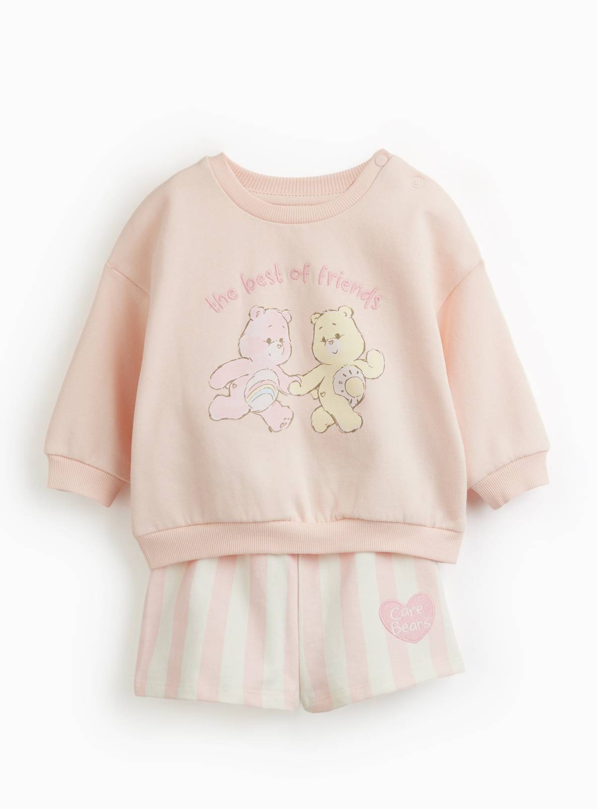 Pink Care Bears Sweatshirt & Shorts Set Up to 3 mths - Image 1